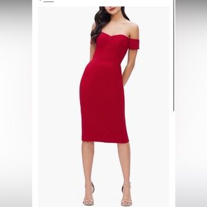 NWT Dress The Population Bailey Off the Shoulder Body-Con Dress